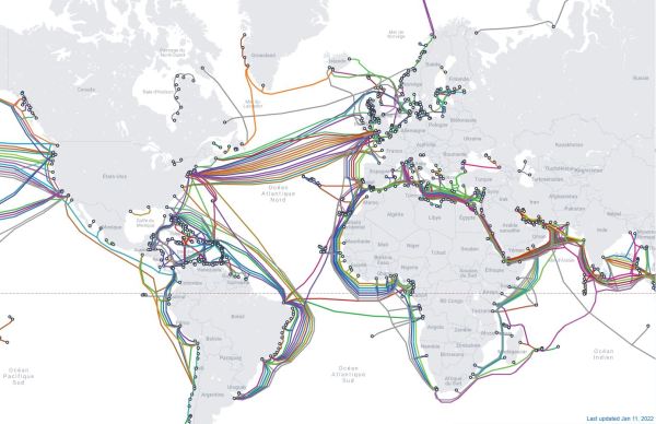 ne cartographie interactive des câbles internet sous-marins